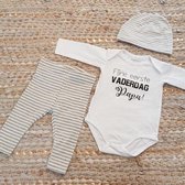 MM Baby rompertje met tekst eerste vaderdag papa cadeau geboorte meisje jongen set met tekst aanstaande zwanger kledingset pasgeboren unisex Bodysuit | Huispakje | Kraamkado | Gift Set