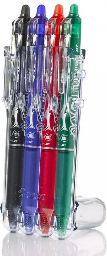 Pilot FriXion - Ensemble de stylos clicker 0,7 mm - Noir, Bleu, Vert, Rouge  - emballé