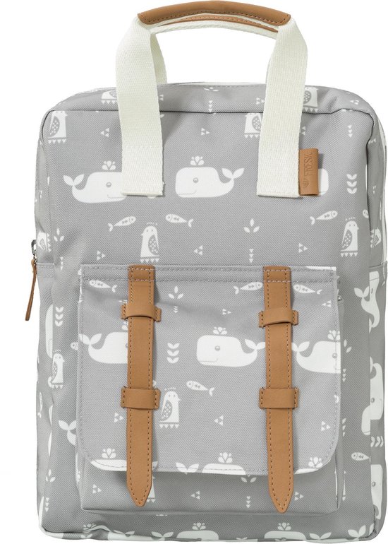 Fresk Backpack Whale dawn grey - Sac à dos enfant - sac livre maternelle - sac enfant en bas âge - gris