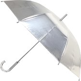 Bol.com Smati Argent Metal Stormparaplu - Transparent - Auto Open - ø 98 cm - Argent Metal Zilver aanbieding
