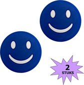 Fako Bijoux® - Tennisdemper - Emoji - Smile Blauw - 2 Stuks