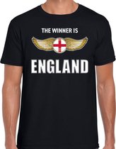 The winner is England / Engeland t-shirt zwart voor heren 2XL