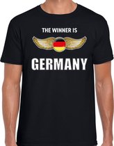 The winner is Germany / Duitsland t-shirt zwart voor heren XL