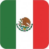 60x Bierviltjes Mexicaanse vlag vierkant - Mexicaanse feestartikelen - Landen decoratie