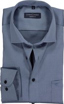 CASA MODA comfort fit overhemd - mouwlengte 72 cm - blauw twill - Strijkvrij - Boordmaat: 47