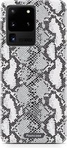 Fooncase Hoesje Geschikt voor Samsung Galaxy S20 Ultra - - Shockproof Case - Back Cover / Soft Case - Snake it / Slangen print