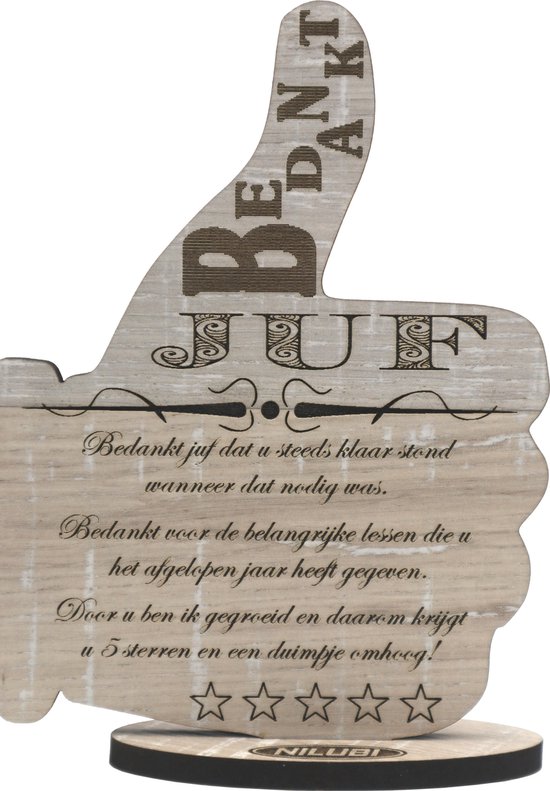 Origineel cadeau - houten wenskaart - kaart van hout - Lerares bedanken  voor het... | bol.com