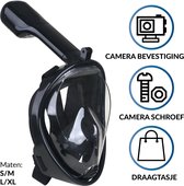 Gadgy Duikmasker Full Face L/XL - Duikbril met Snorkel - Snorkelset Volwassenen - Zwart - Snorkelmaskers