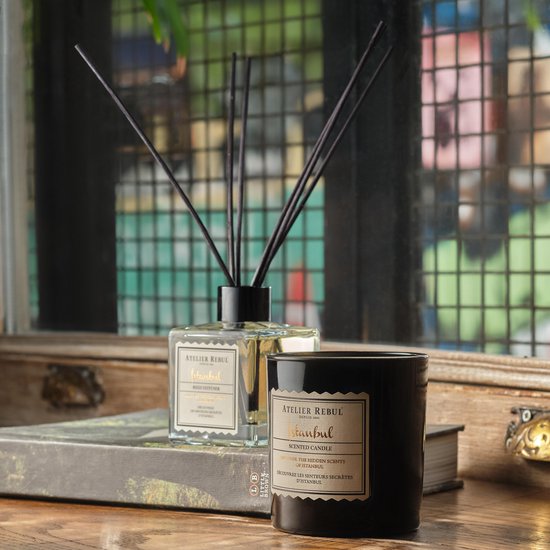 Istanbul Geurstokjes Atelier Rebul (120ml) - Houtige & Kruidige Kamergeur - Heerlijke Geurverspreider