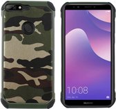 Backcover Shockproof Army voor Huawei Y7 Prime 2018 Groen