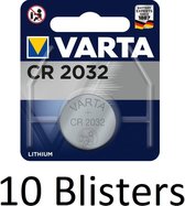 10 Stuks (10 Blisters a 1 st) Varta CR 2032 Knoopcel Batterij