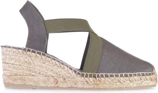 Toni Pons Ter Linnen Khaki Dames Espadrilles met sleehak – maat 39 | bol.com