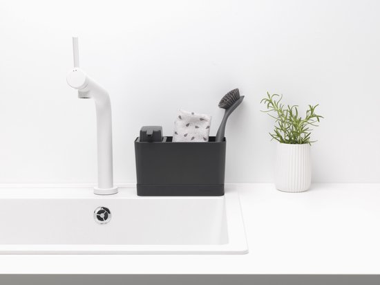 Brabantia SinkSide set pour organiseur espace évier, panier d'évier et distributeur de savon - Dark Grey
