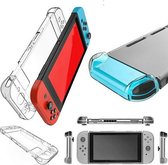 Luxe Hardcover Beschermhoes Cover Case Geschikt Voor  Nintendo Switch Console & Joycon Controllers - Hoes Protector Shell - Transparant