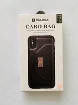 Puloka -  Hard Cover Card Bag voor  alle smart phones - geschikt voor 1 pasje – Roze