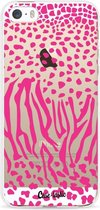 Casetastic Apple iPhone 5 / iPhone 5S / iPhone SE Hoesje - Softcover Hoesje met Design - Safari Pink Print