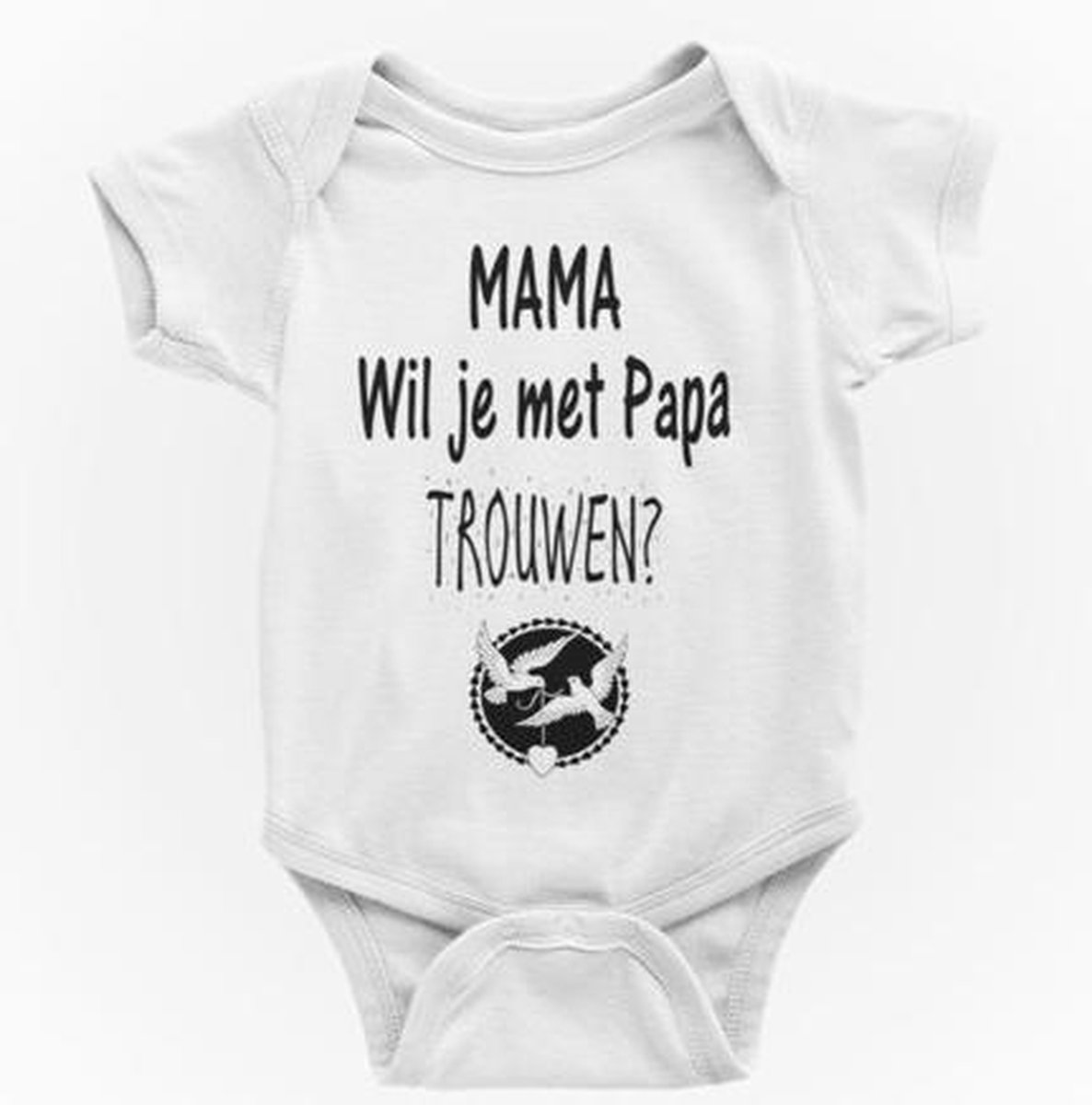 Passie voor stickers Baby rompertjes met tekst: Mama wil je met papa trouwen  62/68