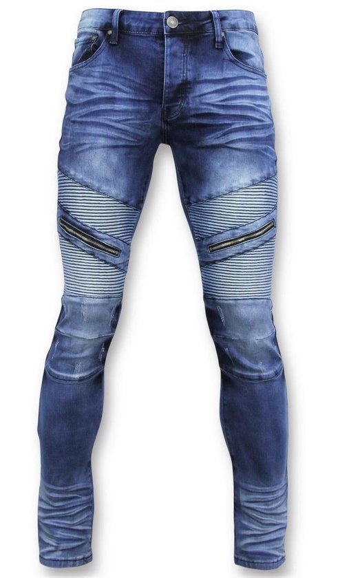 Spijkerbroek Heren - Biker Jeans Ribbel- 3023 - Blauw | bol.com