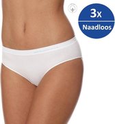 Brubeck Dames Ondergoed Hipster - Naadloos Elastisch Katoen 3-Pack - Wit - XL