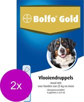 Bolfo Gold Hond 400 - Anti vlooienmiddel - 2 x 4 stuks 25 - 40 Kg