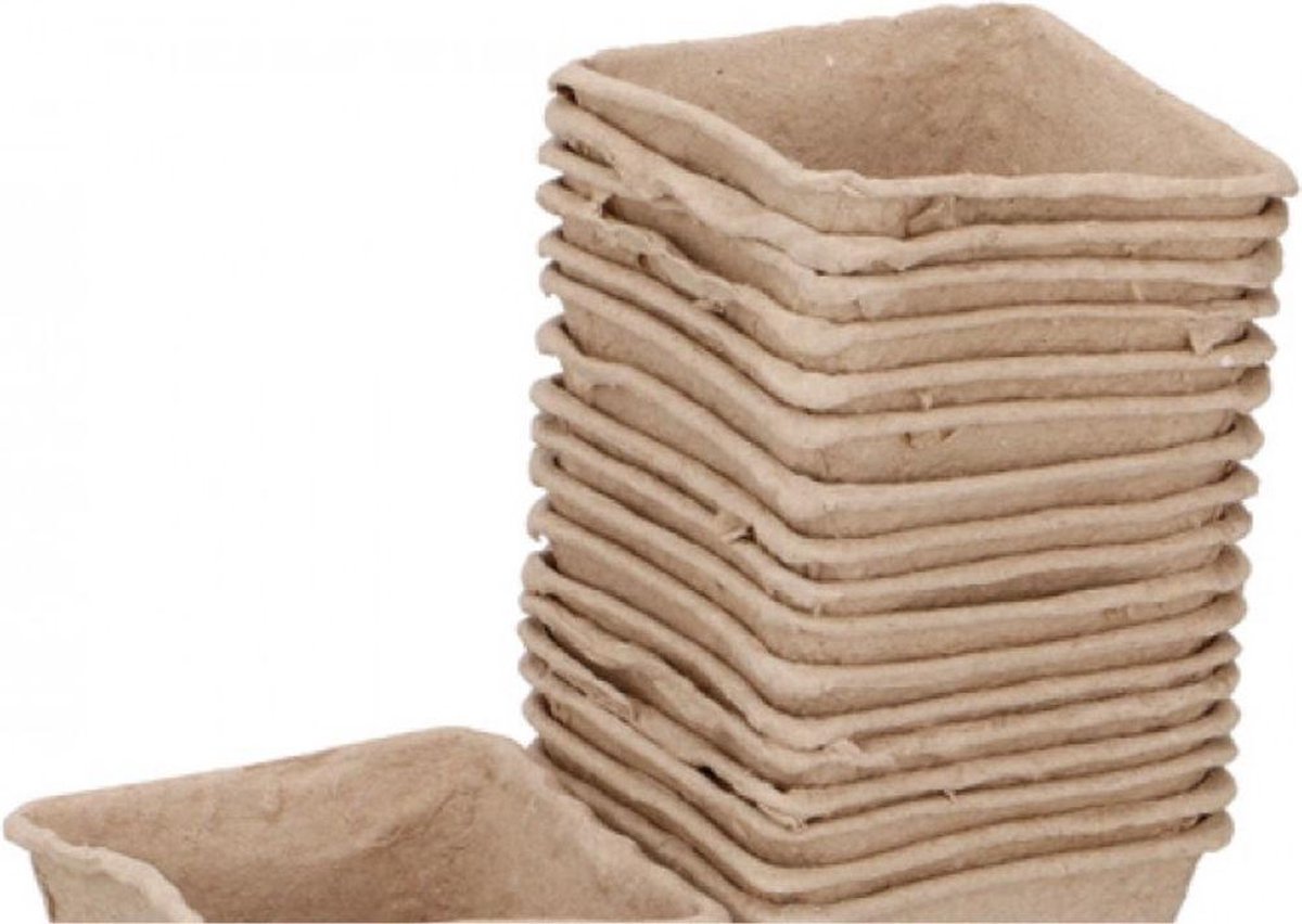 Kinzo Afbreekbare Fibre Bloempotten 36 stuks - buiten - milieuvriendelijk - Bloempot - Afbreekbaar - Handig in gebrui