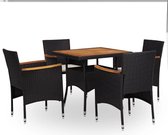 Tuin Loungeset Zwart (Incl LW Fleece deken) - Lounge bank tuin - Tuinbank - Loungebank - Tuinset - Tafelset tuin - Bistroset