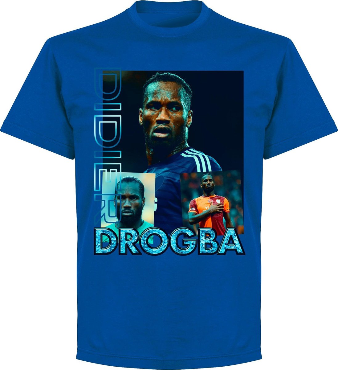 Drogba Old-Skool Hero T-Shirt - Blauw - L