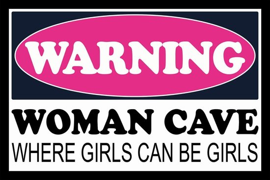 Wandbord Warning Woman Cave 20x30cm Gebolde Duitse Kwaliteit Bol 2417