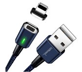 DrPhone iCON Series Blauw - Gecertificeerde Magnetische 8-Pin iPhone / iPad oplaadkabel + Datakabel - Magnetisch oplader 3.0A Fast Charge - Apple Lightning Kabel - Magneet - iPhone