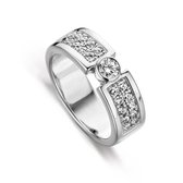 Silver Rose -R2028W-52 -Ring -925 Zilver gerodineerd -Cubic Zirkonia
