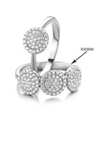 Silver Rose -R2030W-64 -Ring -925 Zilver gerodineerd -Cubic Zirkonia