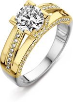 Silver Rose -R2027G-52 -Ring -925 Zilver 14 karat verguld -Cubic Zirkonia