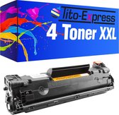 Tito-Express PlatinumSerie 4x HP CE285A 85A XL Zwart Toner alternatief voor HP CE285A 85A Zwart