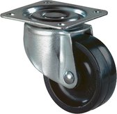 Zwenkwiel 45mm met plaat kunststof wiel