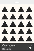 Driehoek Muurstickers - Triangle Decoratie Stickers - Kinderkamer - Babykamer - Slaapkamer - Zwart - 4cm x 3.5cm - 48 stuks