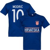 Kroatië Modric 10 Team T-Shirt - Blauw - XXL