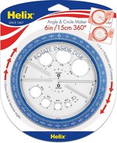 Cirkel en Hoekmaker van Helix + Helix Liniaal verpakt in een Handige Luxe Zipperbag