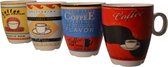 Tasses à café colorées Cosy & Trendy Brasil - 4 pièces - 160 ml -