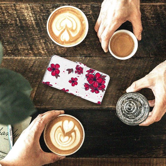 Coque Housse pour Samsung Galaxy S20 Portefeuille Fleur Rouge