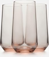 Pasabahce Allegra - Roze Longdrinkglazen - Set van 3 - 470 ml