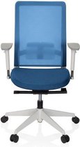 hjh OFFICE Pure White - Professionele bureaustoel - Blauw - stof / netstof