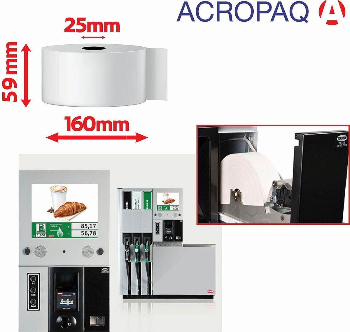 ACROPAQ Rouleau de Poteau Extérieur Witte Thermique 59x160x25 236m 80g 8  pièces * Sans... | bol