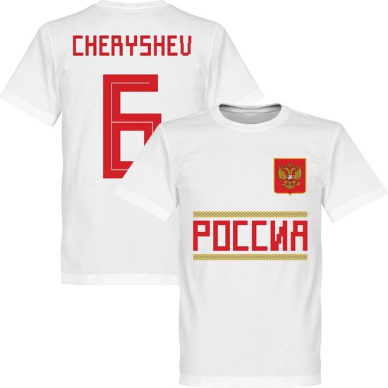 Rusland Cheryshev 6 Team T-Shirt - Wit - XS