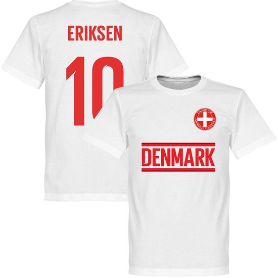 Denemarken Eriksen Team T-Shirt - Wit - S