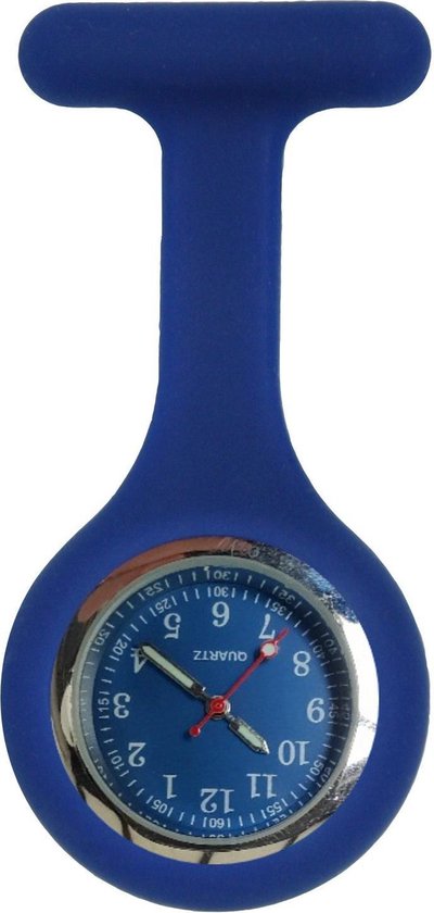 Fako® - Verpleegstershorloge - Zusterhorloge - Verpleegster Horloge - Siliconen Deluxe - Donkerblauw