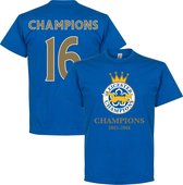 Leicester City Foxes Champions 2016 T-Shirt - Blauw - 4XL