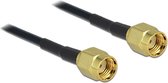 RP-SMA (m) - RP-SMA (m) kabel - RG174 - 50 Ohm / zwart - 0,30 meter