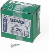 SPAX 1081010500203 Universele schroef, Verzonken kop, 5 x 20, Voldraad, Kruiskop Z2 - WIROX - 200 stuks