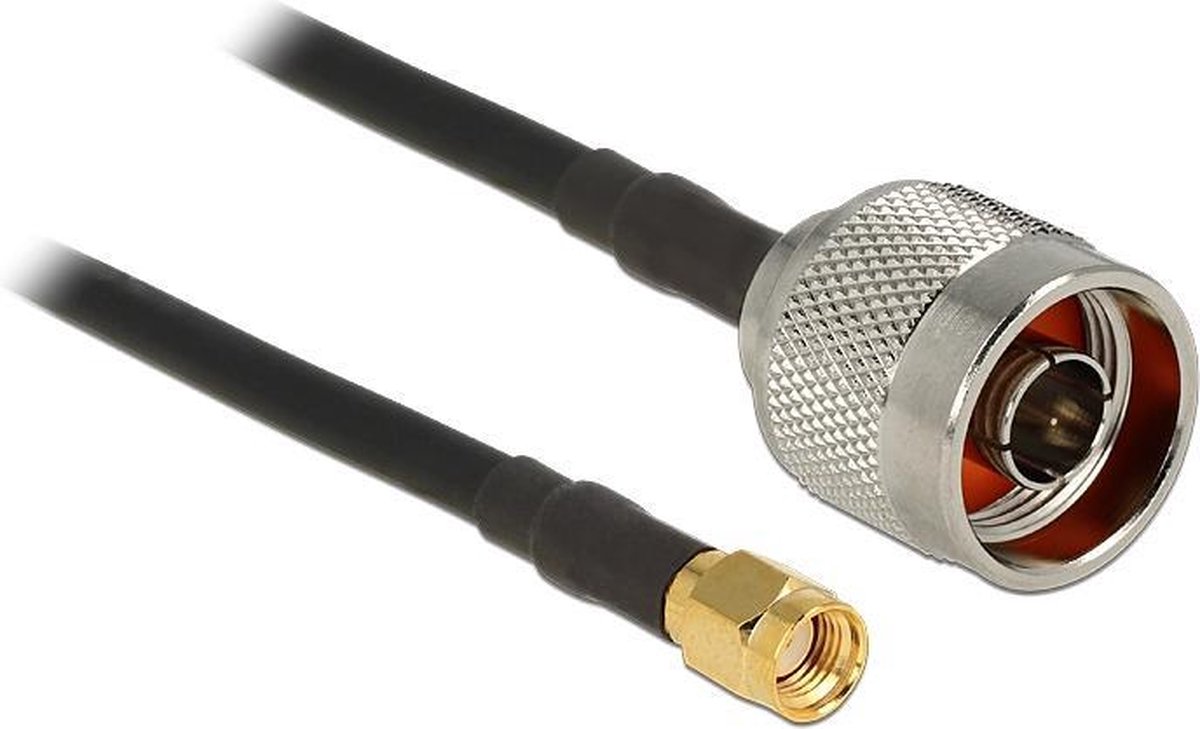 N (m) - RP-SMA (m) kabel - CFD200/RF200 - 50 Ohm / zwart - 1 meter