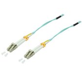 LC Duplex Optical Fiber Patch kabel - Multi Mode OM3 - turquoise / LSZH - 0,50 meter